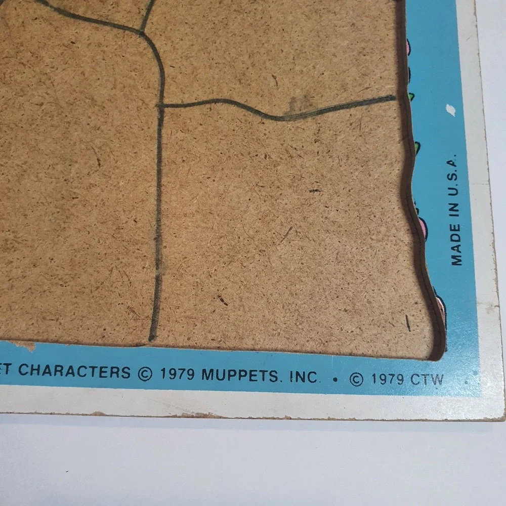 Vintage 1979 Playskool Sesame Street Wood Tray Puzzles Big Bird Cookie‎ Monster